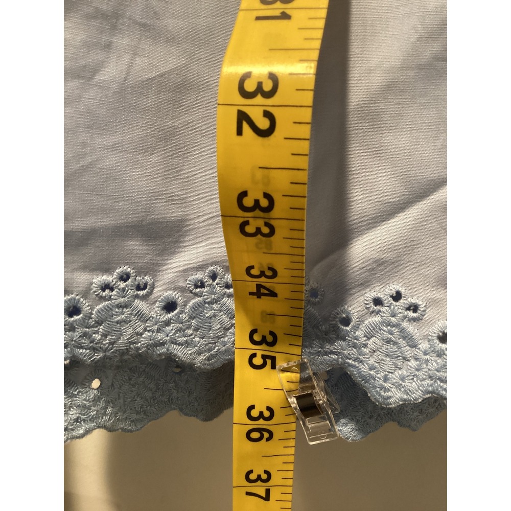 Few Moda OPT One Pretty Time Blue Cotton Tiered Maxi Skirt Eyelet Lace Trim - Picture 5 of 9